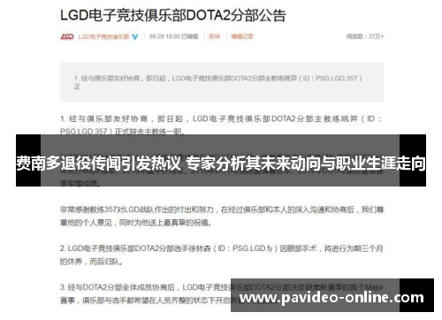 费南多退役传闻引发热议 专家分析其未来动向与职业生涯走向