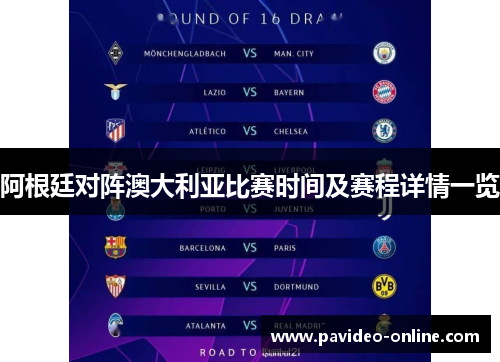 阿根廷对阵澳大利亚比赛时间及赛程详情一览