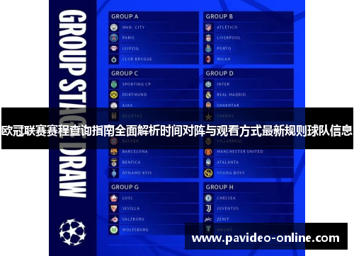 欧冠联赛赛程查询指南全面解析时间对阵与观看方式最新规则球队信息